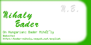 mihaly bader business card